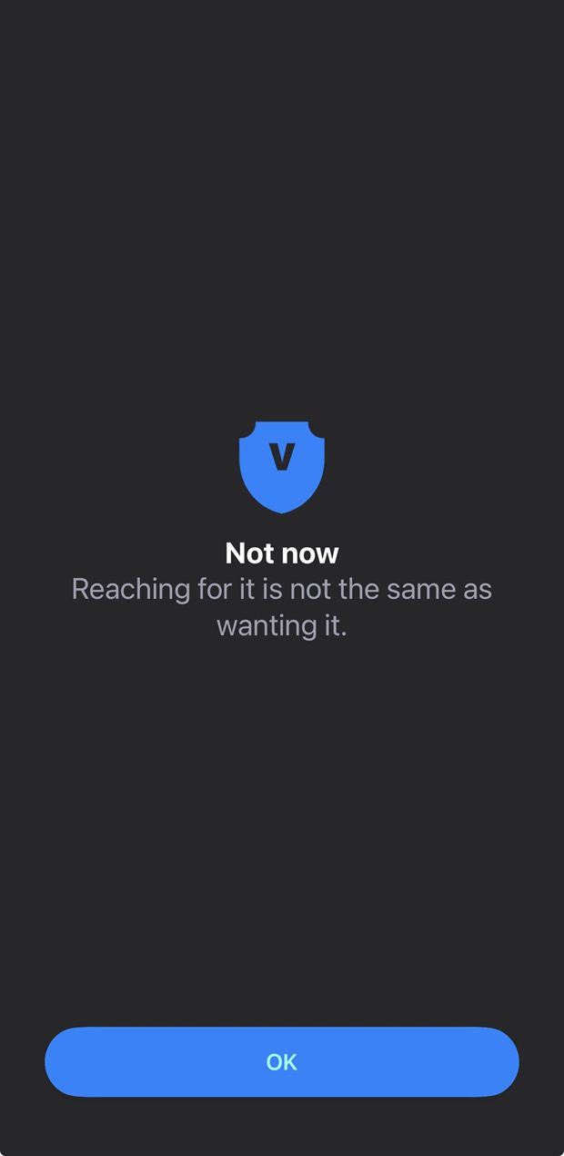 A blocked app showing the Verboten shield instead of opening